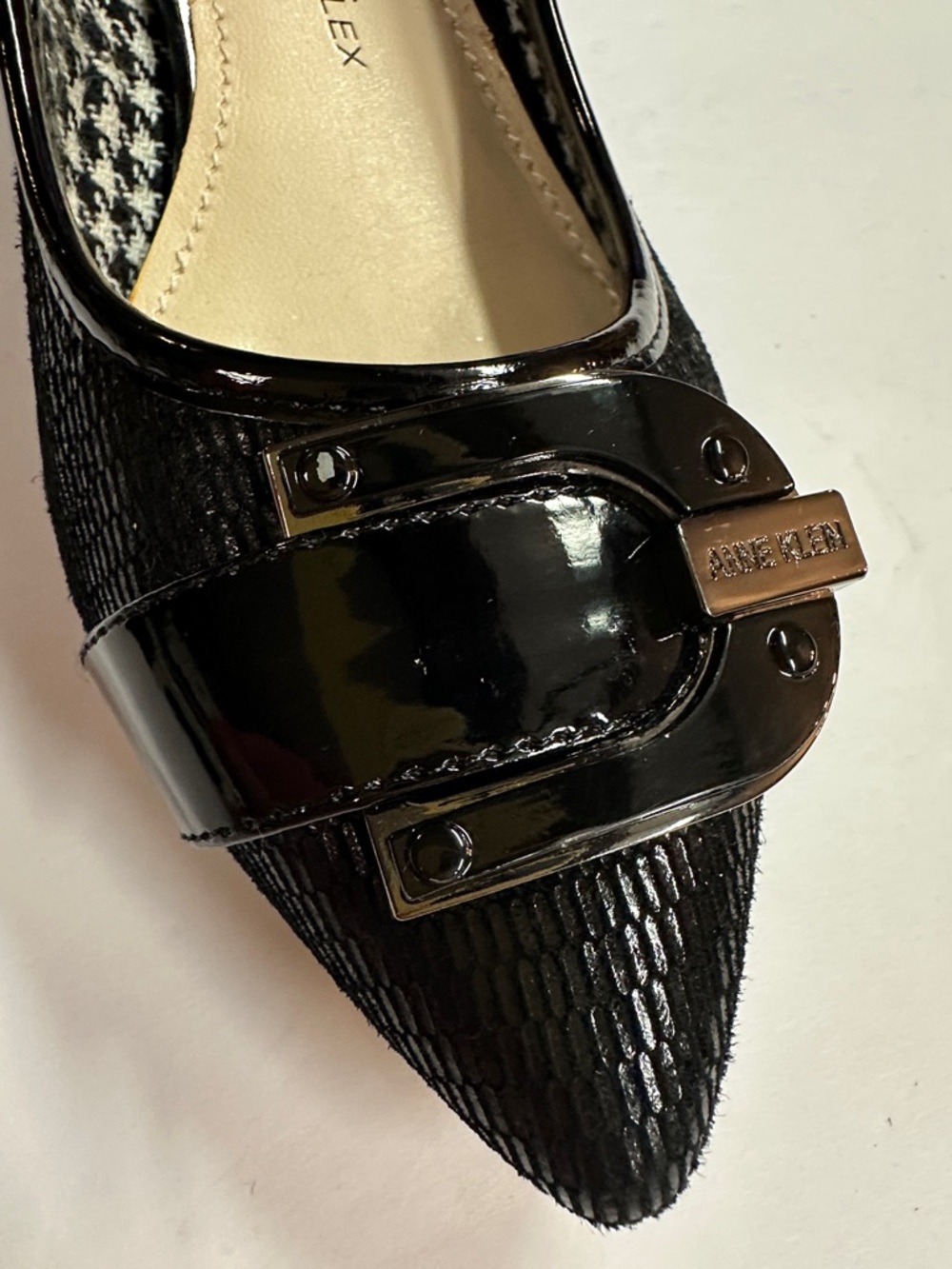 Anne Klein AKMADALON Iflex Leather Kitten Heel Pump Textured Size 6 - Picture 13 of 13